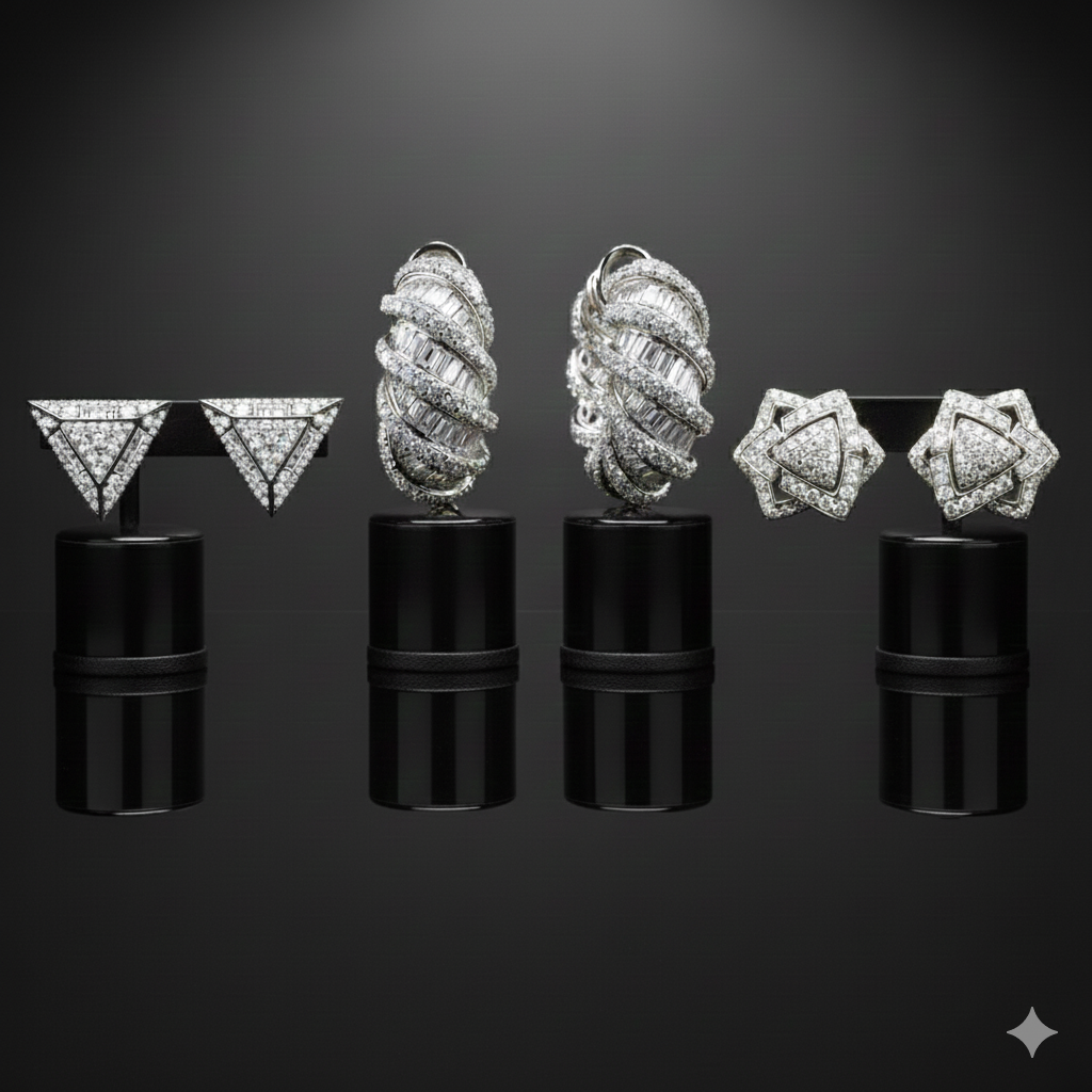 Boucles d'Oreilles Unisexe ATLAS | Argent 925 & Moissanite