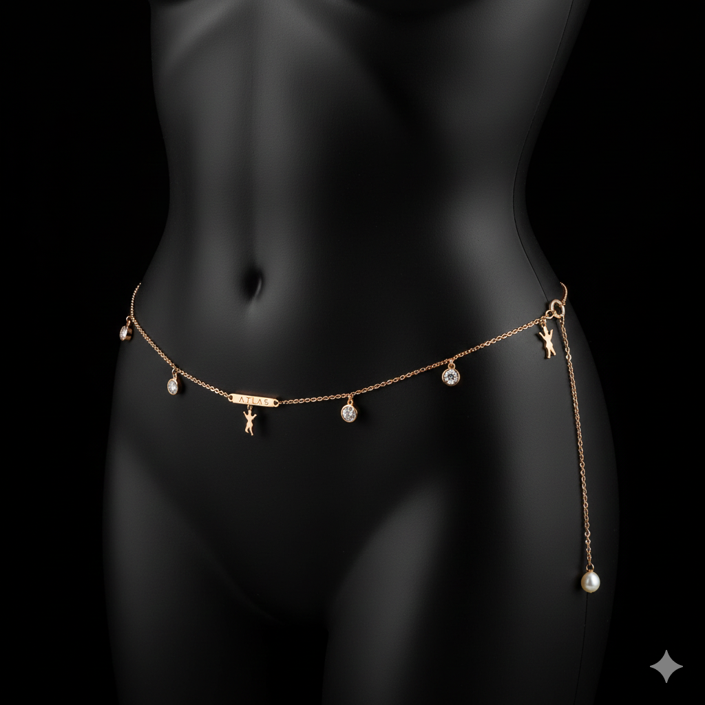 Chaîne de Taille "Atlas Constellation Discrète" | Or 18K & Moissanite