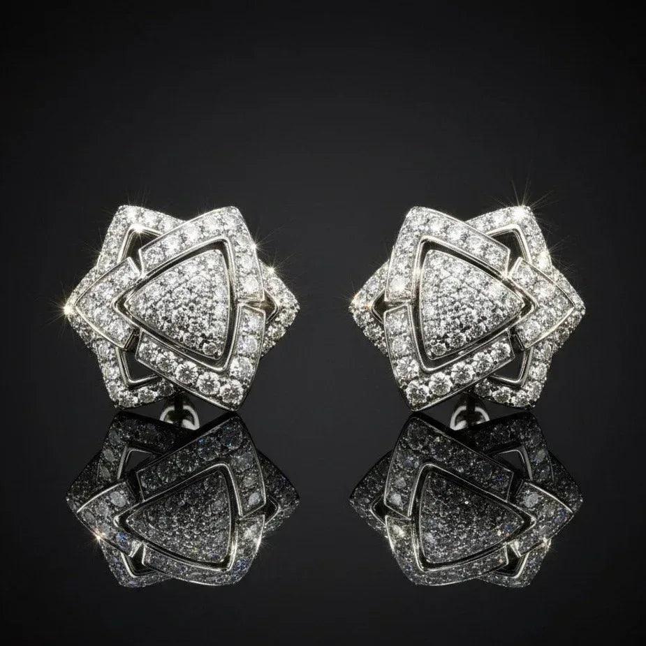 Boucles d'Oreilles Argent 925 Moissanite Spirale | Clous Unisexe Atlas - Atlas - Jewelry