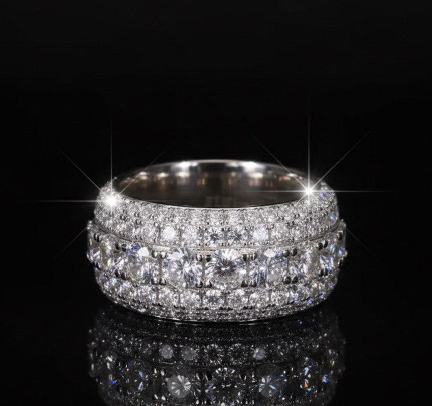 Bague "Atlas Orbital" Unisexe | Argent 925 & Moissanite Multi-Rang