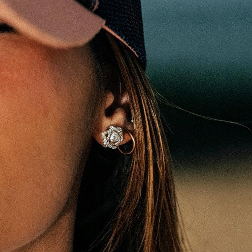 Boucles d'Oreilles Atlas Vortex Argent 925 Moissanite | Clous Unisexe