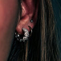 Boucles d'Oreilles Atlas Spirale Argent 925 Moissanite | Clous Unisexe