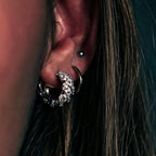 Boucles d'Oreilles Atlas Spirale Argent 925 Moissanite | Clous Unisexe