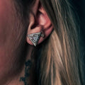 Boucles d'Oreilles Atlas Prism Argent 925 Moissanite | Clous Unisexe