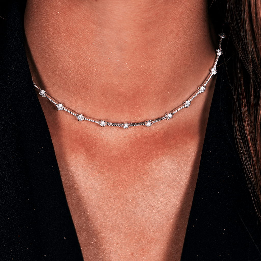 Collier Atlas Constellation Argent 925 Moissanite | Collier Unisexe Luxe