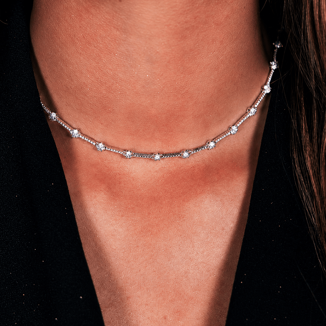 Collier Atlas Constellation Argent 925 Moissanite | Collier Unisexe Luxe