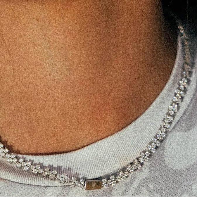 Ras de Cou Atlas Blossom Argent 925 Moissanite | Choker Unisexe Luxe