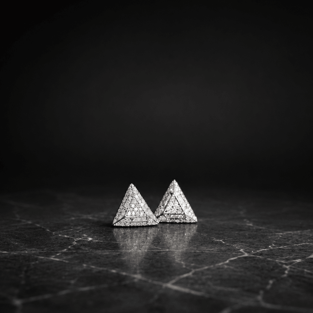 Boucles d'Oreilles Atlas Prism Argent 925 Moissanite | Clous Unisexe