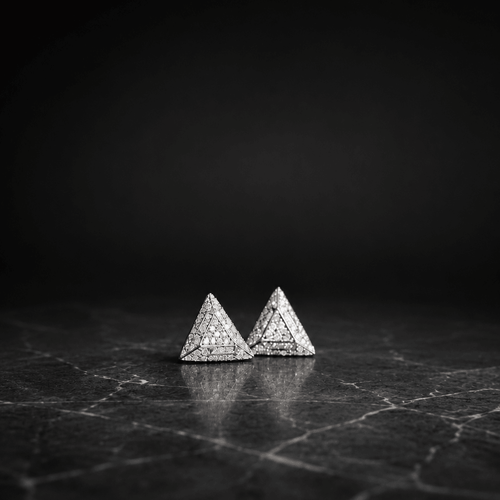 Boucles d'Oreilles Atlas Prism Argent 925 Moissanite | Clous Unisexe